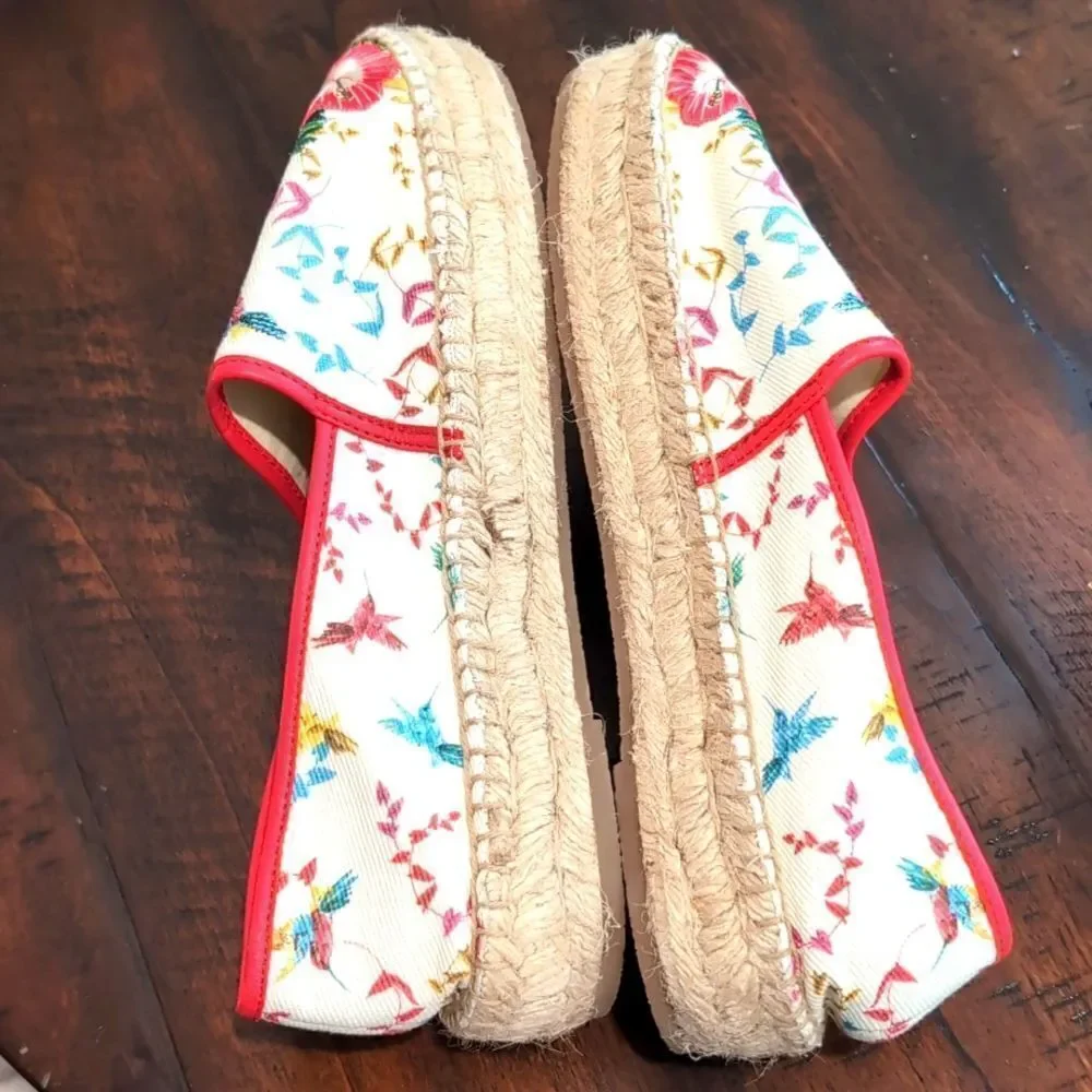 Johnny Was Andra Floral Embroidered Espadrille Shoe Size 9
